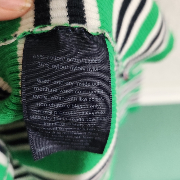 Tommy Hilfiger Green, White, and Black Striped Sweater - Picture 5 of 5